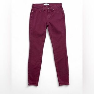 LILA RYAN Women's Dark Red Skinny Jeans